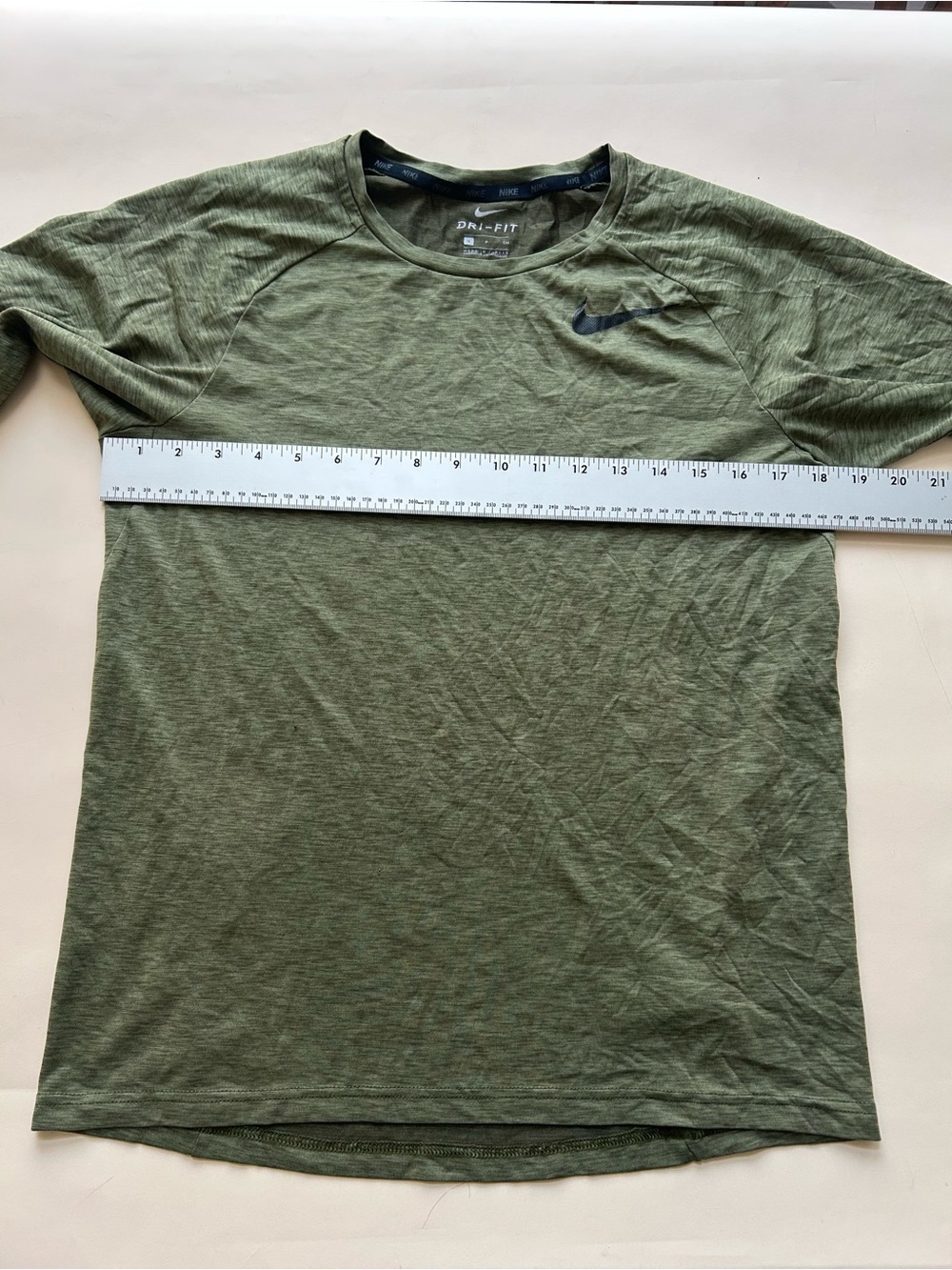 Nike Olive Crew Long Sleeve Shirt - Dark Green size s - Picture 5 of 9